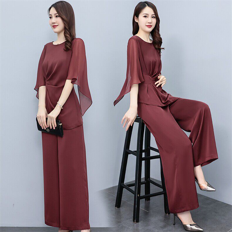 2026年夏季时尚休闲套装女新款百搭宽松遮肉显瘦气质通勤两件套潮