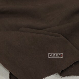 春夏美拉德色系咖啡色纯麻砂洗亚麻高端时装衬衫连衣裙旗袍面料