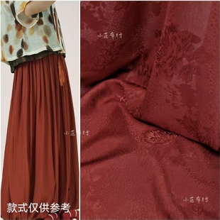牡丹花仿花罗仿真丝提花布料 双色垂坠弹力旗袍汉服破裙宋裤面料