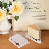 三角形切块蛋糕盒烘焙甜品包装 盒透明提拉米苏盒2寸小蛋糕打包盒