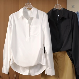 宽松休闲百搭上衣 女长袖 简2026新款 衬衫