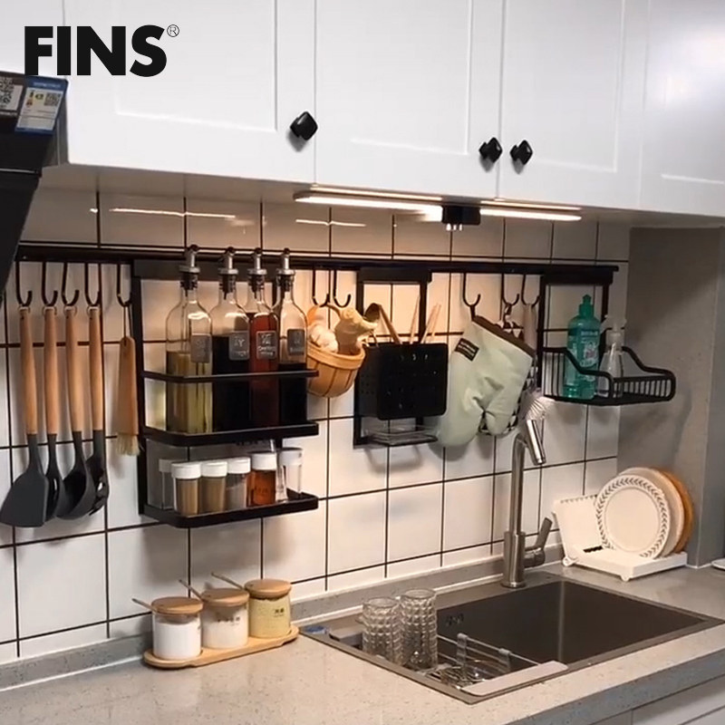 厨房置物架壁挂式锅盖免打孔墙上调料架碗收纳挂件套餐多功能刀架