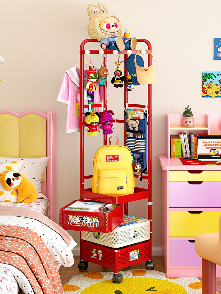 弗林斯书包置物架可移动书架小推车放置神器儿童衣帽架落地收纳架