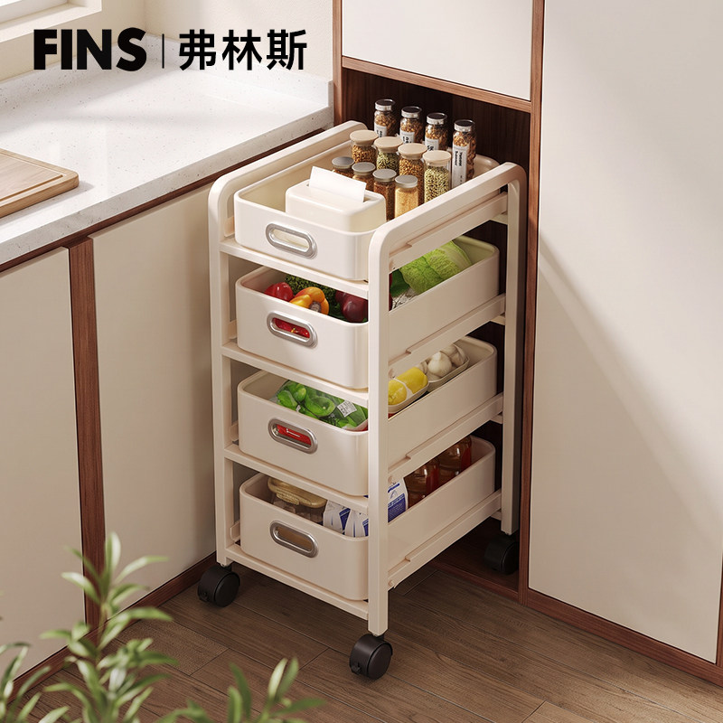 弗林斯厨房小推车橱柜下多层家用蔬菜水果菜篮子多功能收纳置物架图片