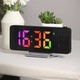 投影智能闹钟2024新款 电子LED大屏镜面投影温度感应智能时钟