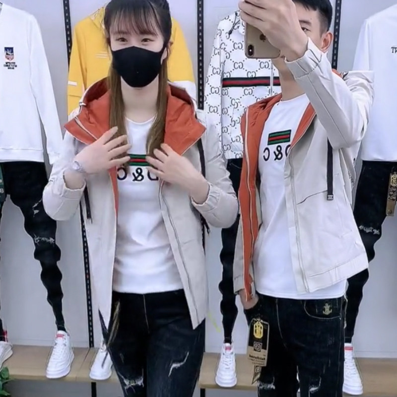 连帽春秋薄款修身显瘦个性时尚