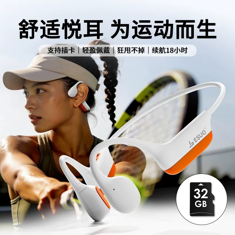 亿烁2026新款插卡耳机不入耳MP3开放式空气传导蓝牙耳机运动跑步图片
