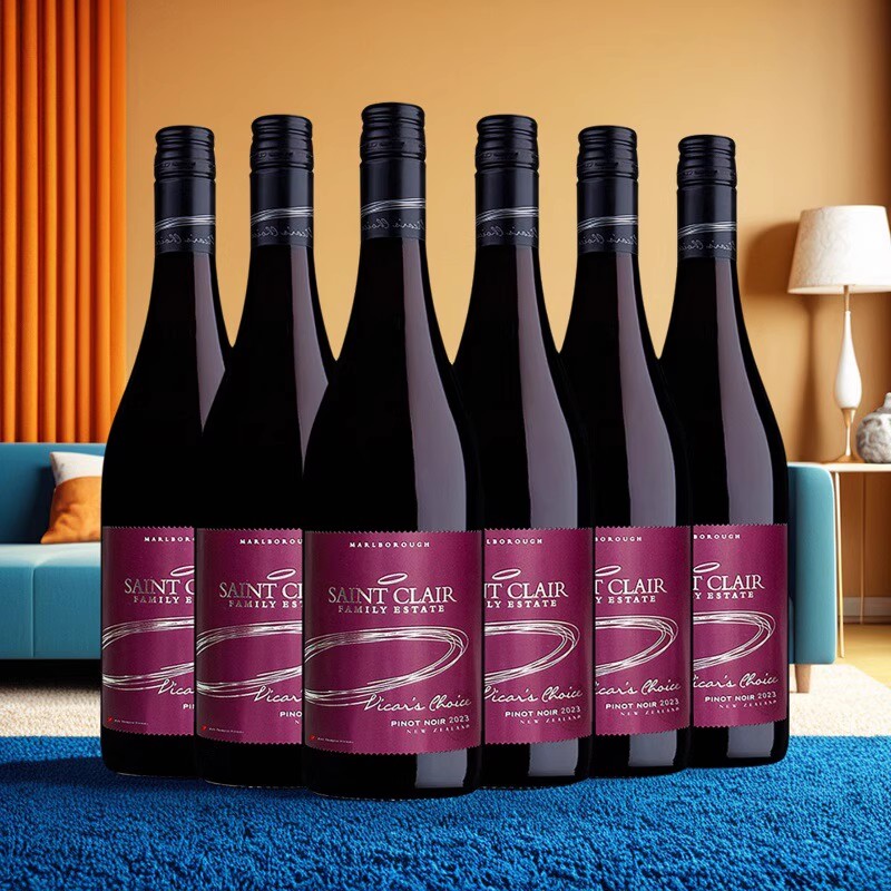 红酒6支装新西兰原瓶进口干红胜嘉丽唯佳之选黑皮诺红葡萄酒750ml