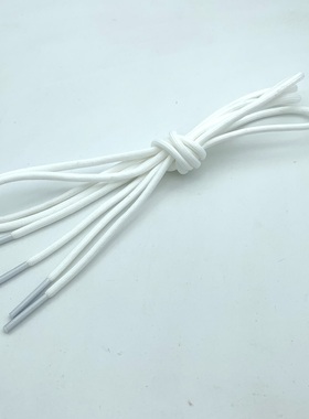 耐克适用 华莱士男女运动鞋带5MM圆形黑色白色灰色100CM