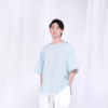 【靜若心蓮】DTS-0013男士短袖T恤夏寬松顯白輕柔提花純棉寬松潮
