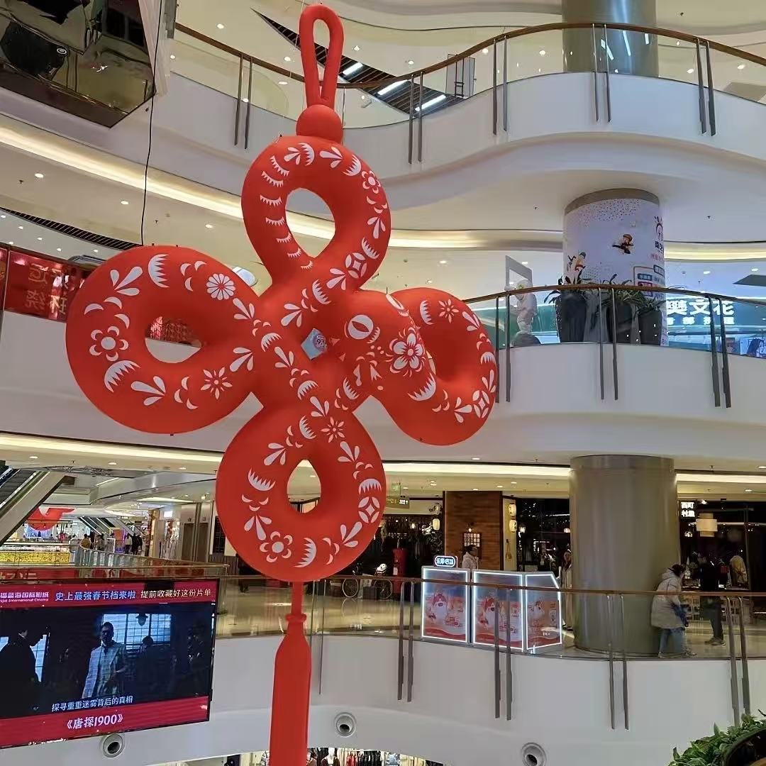 走制充气中国结发光气模新年款好运环绕大型商场户外年味活动美陈
