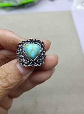 B12 满29元包邮  爱心复古戒指