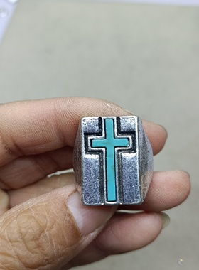 B12 满29元包邮  复古十字架戒指