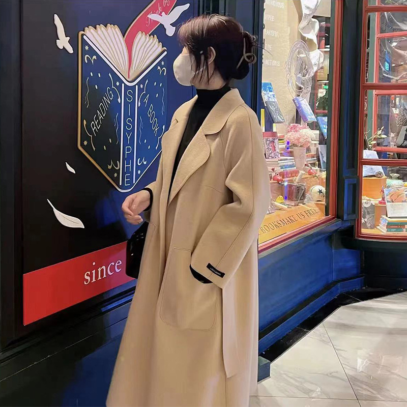 大码胖mm气质赫本风双面绒大衣女