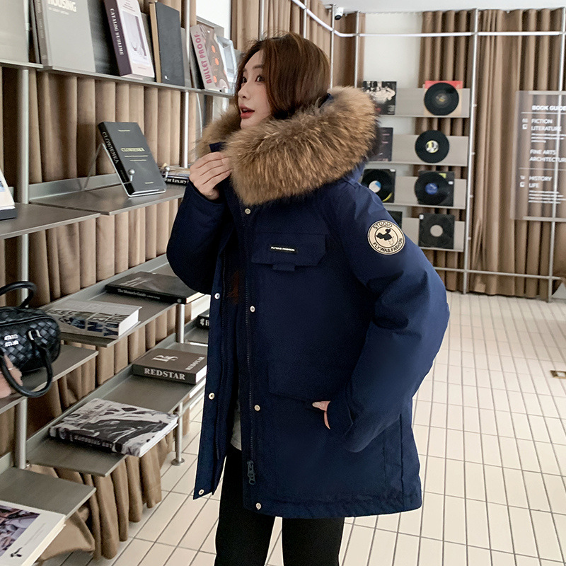 特大码工装派克羽绒服女200斤