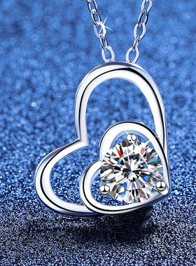 锁住对方的心纯银莫桑钻吊坠