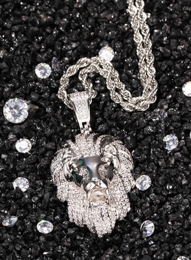 狮子头锆石超闪吊坠项链