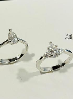 水滴型梨型莫桑钻纯银女士戒指
