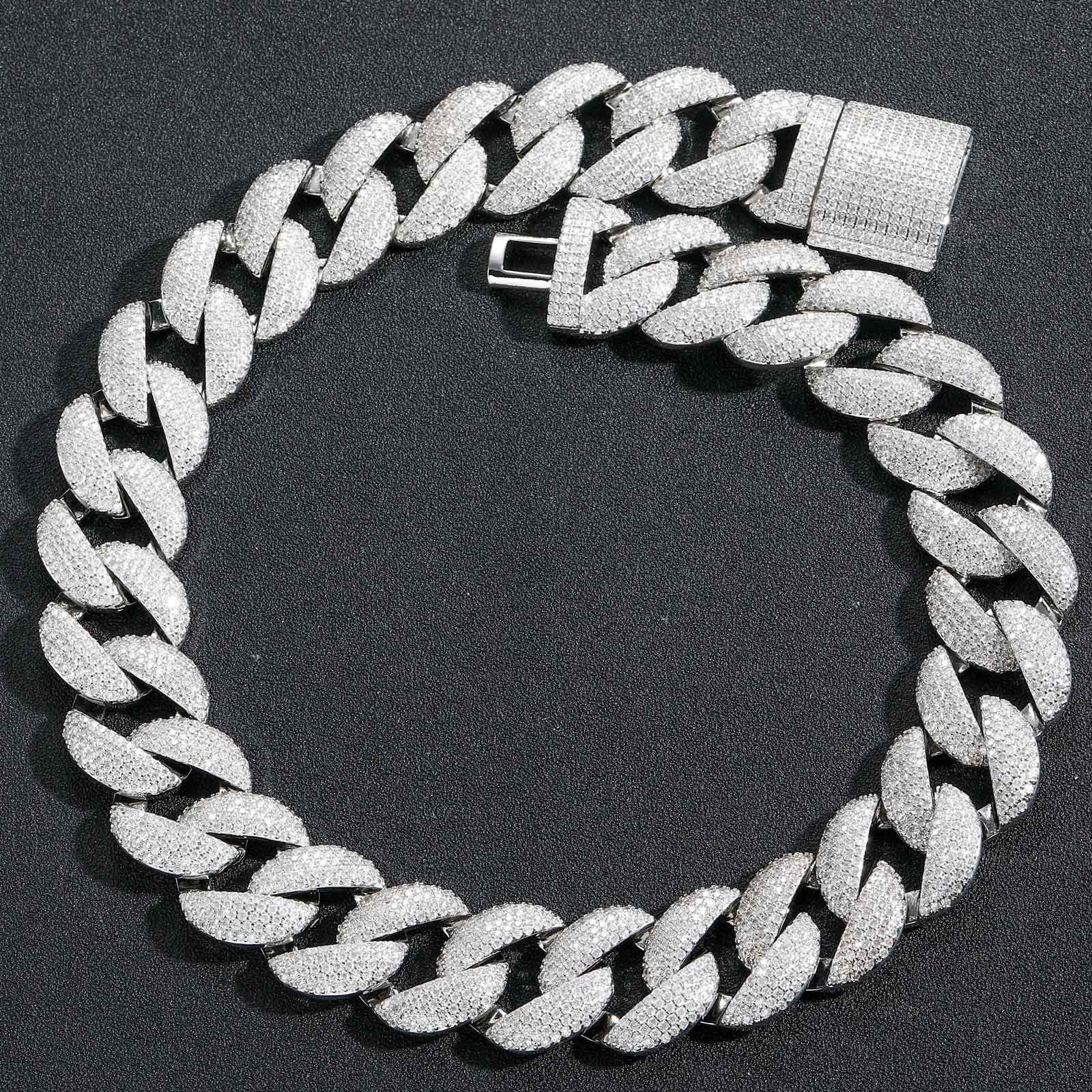 22MM泡泡满钻古巴项链