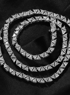 三角形钻锆石小众设计网球链