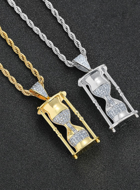 小众原创沙漏瓶子镶钻锆石吊坠