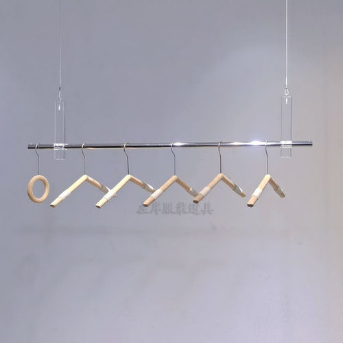 服装店不锈钢亚克力吊架挂衣杆