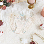 牛奶丝透气甜美三角裤 Risa Magli优丽娜娜刺绣系带内裤 白466