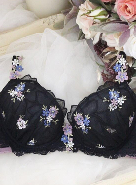 日本RisaMagli优丽娜娜聚拢文胸舒适女内衣2型圆盘大钢圈黑色950