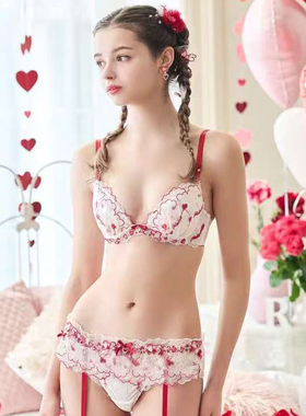 RisaMagli优丽娜娜聚拢文胸1型圆盘少女内衣大钢圈情人节红513YS