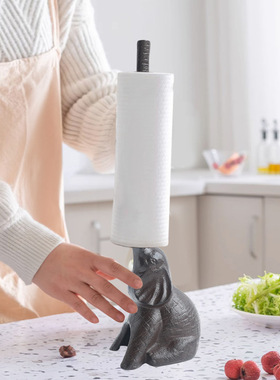 铸铁欧式大象纸巾架摆件家居饰品个性酒吧会所旅馆厨房用纸装饰品