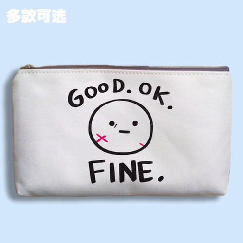 good ok fine 文具盒便携帆布手拿包化妆零钱包手机包收纳袋子