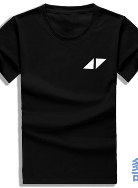 Avicii艾维奇标志符号logo◢◤DJ宽松全纯棉短袖t恤衫半袖衣服