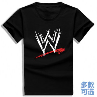 WWEwwe美国职业摔角标志图标男女打底全纯棉短袖t恤衫半袖上衣服