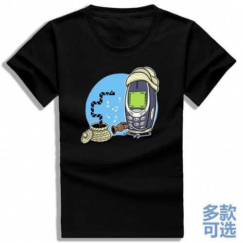 诺基亚手机3310贪吃蛇贪食蛇耍蛇男女全纯棉短袖t恤衫半袖上衣服