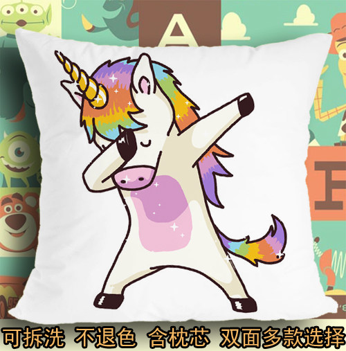 dabswag嘻哈手势埋头姿势标志独角兽柴犬座垫软抱枕头毛绒靠垫子