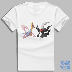 精灵宝可梦克雷色利亚达克莱伊全纯棉短袖t恤衫半袖上衣服