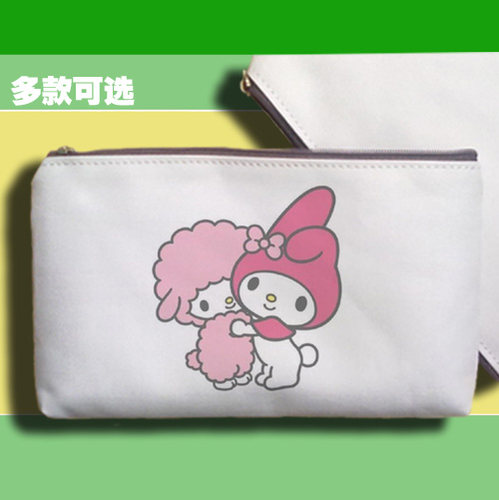 帆布收纳袋手拿笔袋零钱手机包可爱卖萌小动物美乐蒂兔子小白兔 - 封面