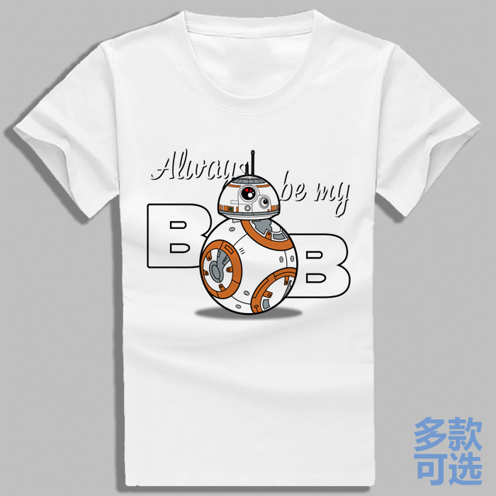 星球大战球形机器人BB8直筒打底圆领全纯棉短袖t恤衫半袖上衣服