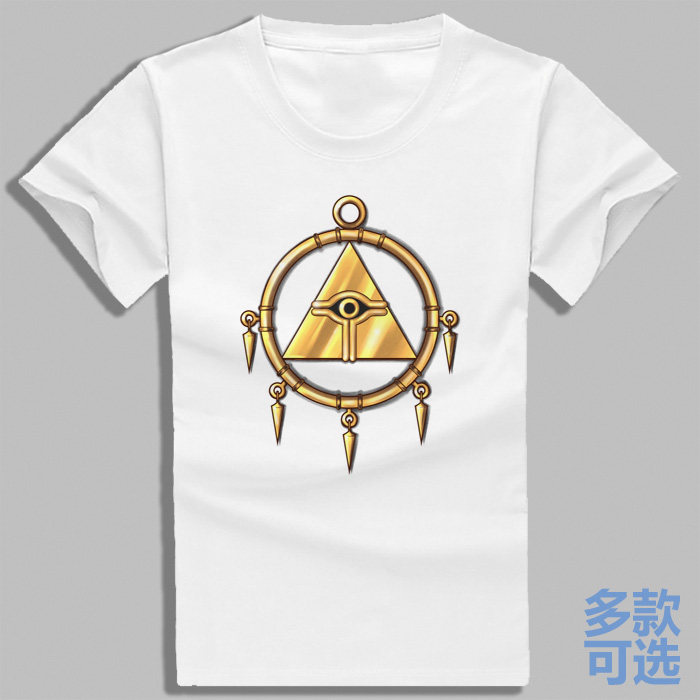 游戏王千年智慧轮貘良了直筒宽松圆领全纯棉短袖t恤衫半袖上衣服