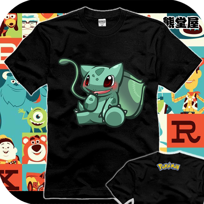 口袋妖怪黑白精灵宝可梦神奇宝贝|妙蛙种子t恤短袖男女衣服