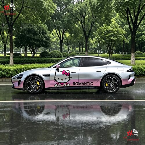 SU7车贴拉花Model Y 3 领克03蔚来ET5T凯蒂猫车身卡通可爱贴纸