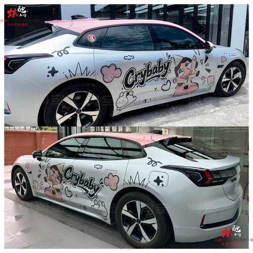 极氪001哭娃车贴拉花 雅阁3系蔚来ET5T 领克08crybaby卡通贴纸