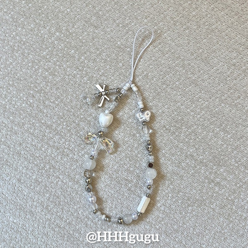 HHHgugu手机链条简约银色蝴蝶结串珠短挂绳挂链手机链钥匙扣饰品,饰品/流行首饰/时尚饰品新,其他DIY饰品配件,淘宝优惠券,粉丝福利购,淘宝优惠卷