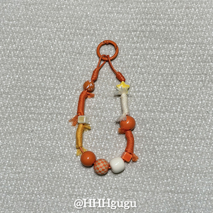 HHHgugu手机链条学生棕绳黄星星ccd短挂绳包包手机链钥匙扣饰品