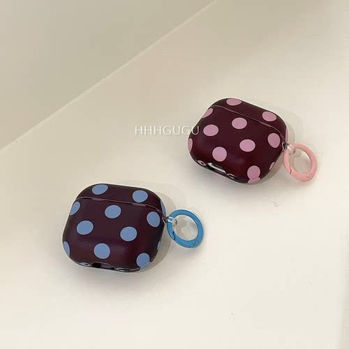 HHHgugu 韩系ins撞色波点适用于AirPods3保护套AirPods第三代苹果airpods1/2代pro无线蓝牙耳机套保护壳