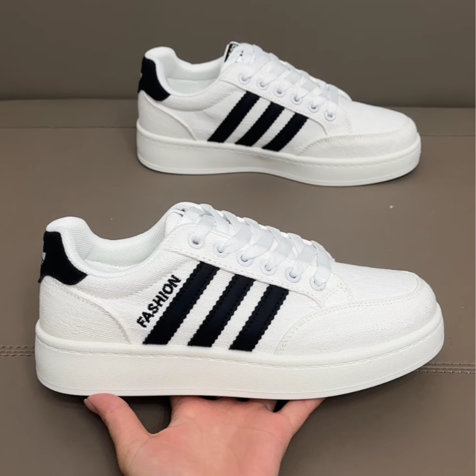 爆款青少年三条杠学生时尚帆布鞋