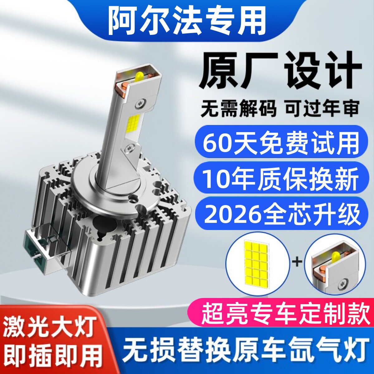 阿尔法罗密欧giulia朱丽叶stelvio斯坦维氙气灯泡改装led大灯D5S