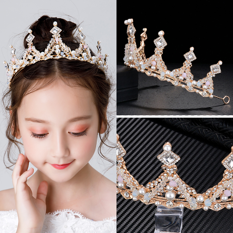 儿童皇冠公主水晶女孩生日头饰