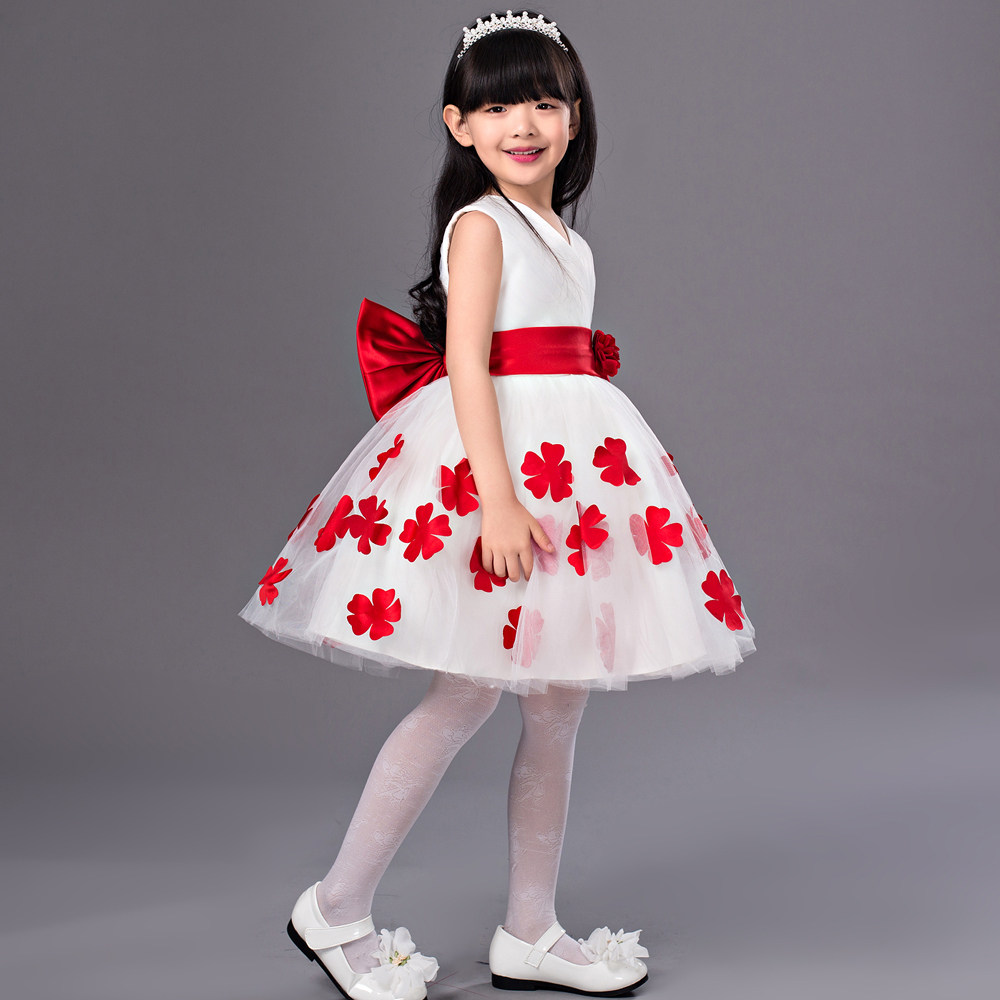 儿童礼服公主裙蓬蓬裙女童礼服钢琴演出服婚纱走秀花童礼服女春秋
