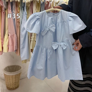2026新款儿童连衣裙夏季薄款女童女宝宝休闲中童裙子蝴蝶结公主裙
